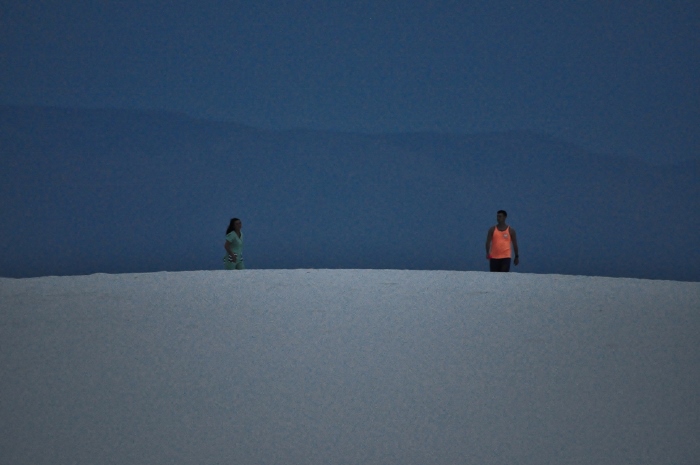 white dunes at night